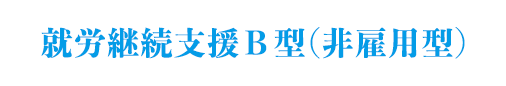 就労継続支援B型(非雇用型)