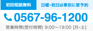 電話番号0567-96-1200